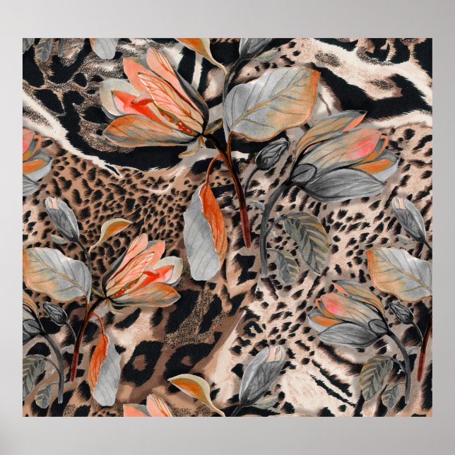 Poster Padrão de Pele Animal Selvagem Africano (Frente)