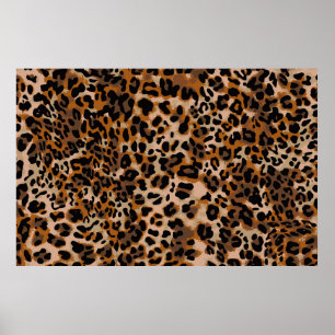 Poster padrão de pele de animal onipresente de jaguar ch
