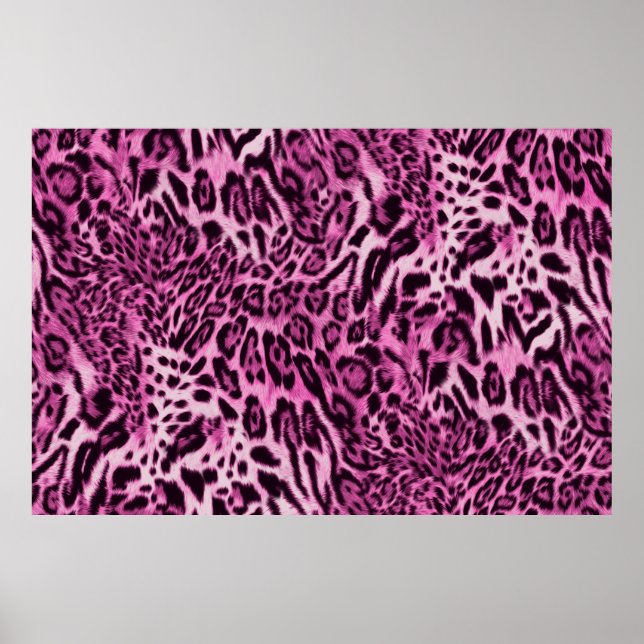 Poster padrão de pele-leopardo de abstrato pelúcia (Frente)