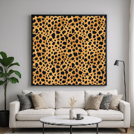 Poster Padrão de Pelo de Animal Guepardo - Estilo Artísti
