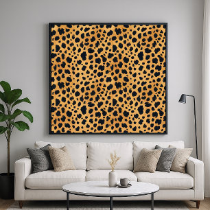 Poster Padrão de Pelo de Animal Guepardo - Estilo Artísti