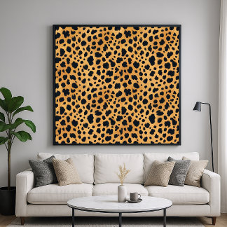 Poster Padrão de Pelo de Animal Guepardo - Estilo Artísti