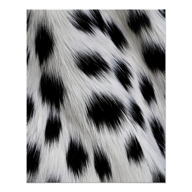 Póster Padrão de Pelúcia Falsa de Dálmata Elegante (Frente)