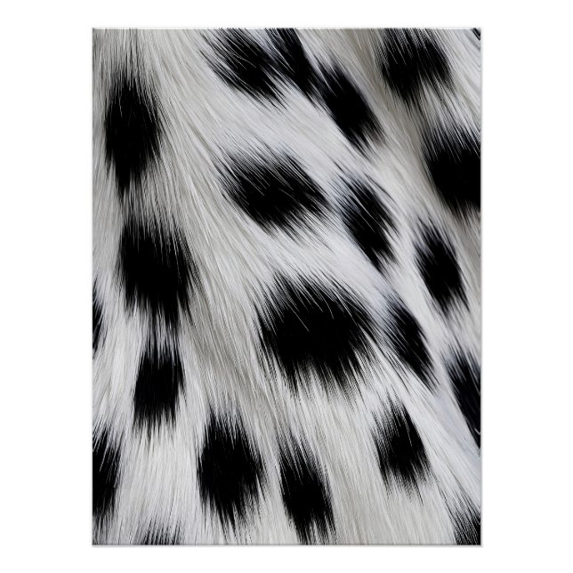 Póster Padrão de Pelúcia Falsa de Dálmata Elegante (Frente)