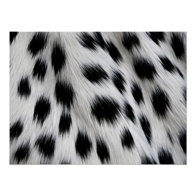 Póster Padrão de Pelúcia Falsa de Dálmata Elegante (Frente)