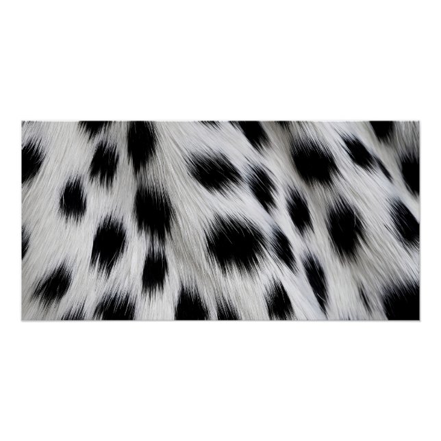Póster Padrão de Pelúcia Falsa de Dálmata Elegante (Frente)