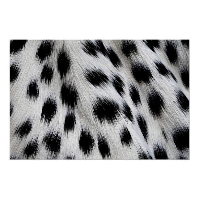 Póster Padrão de Pelúcia Falsa de Dálmata Elegante (Frente)
