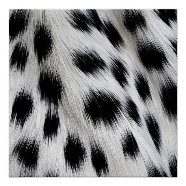 Póster Padrão de Pelúcia Falsa de Dálmata Elegante (Frente)