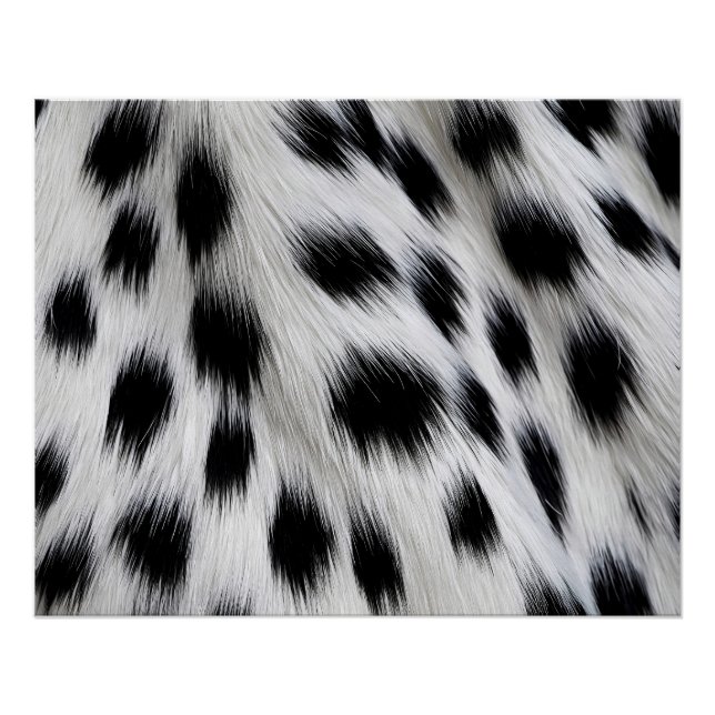 Póster Padrão de Pelúcia Falsa de Dálmata Elegante (Frente)