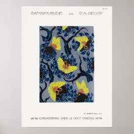 Poster Padrão de picada de borboleta no Art Nouveau