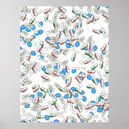 Poster Padrão de Pílulas Espalhadas