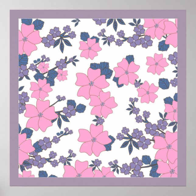 POSTER PADRÃO DE PINCO E FLOR DE RODA (Frente)