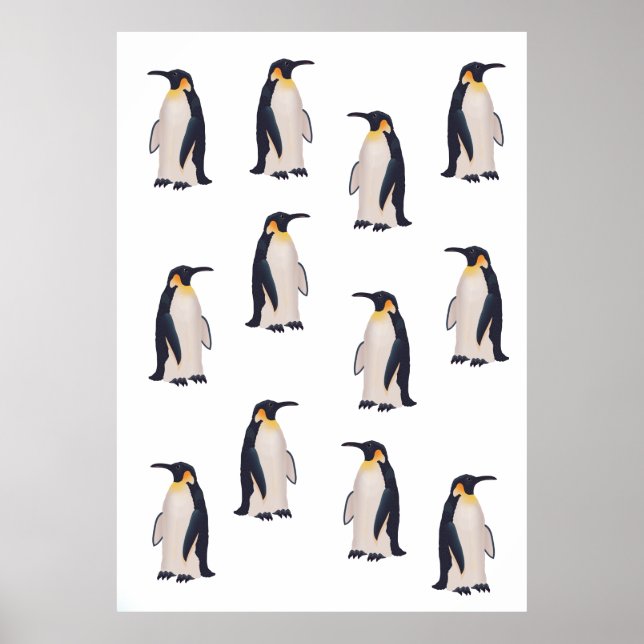 Poster Padrão de pinguins bonitos (Frente)