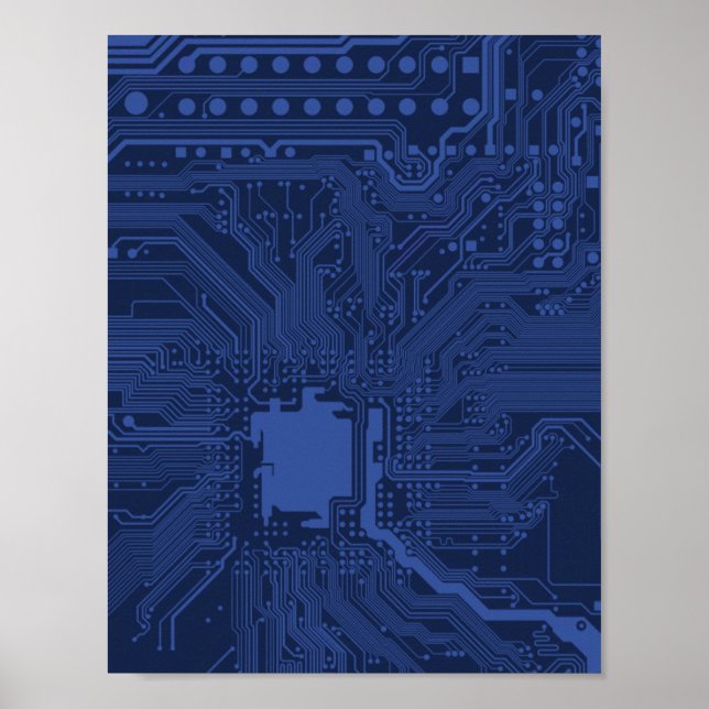 Poster Padrão de Placa-Mãe Blue Geek (Frente)
