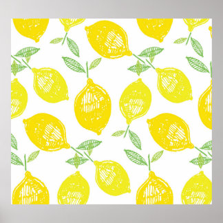 Poster Padrão de porta de Fruta tropical