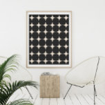 Poster Padrão de preto e creme moderno de Meio século sim<br><div class="desc">Um legal design gráfico minimalista de formas pretas e creme no estilo moderno do meio século retrô.</div>