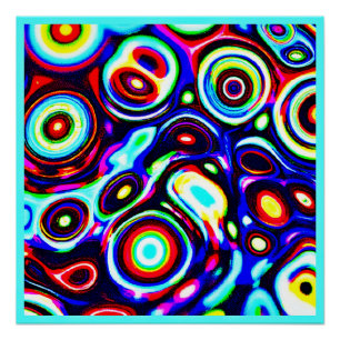 Póster Padrão de Pulso Neon Vibrante