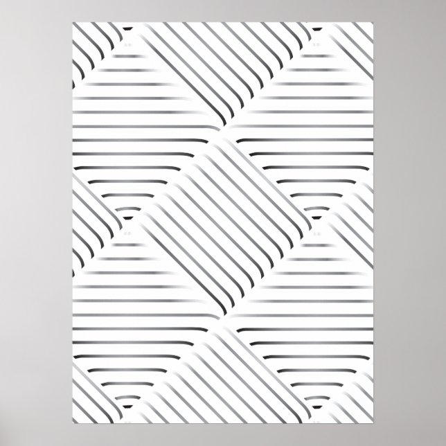 Poster Padrão de Quadrado Refinado (Frente)
