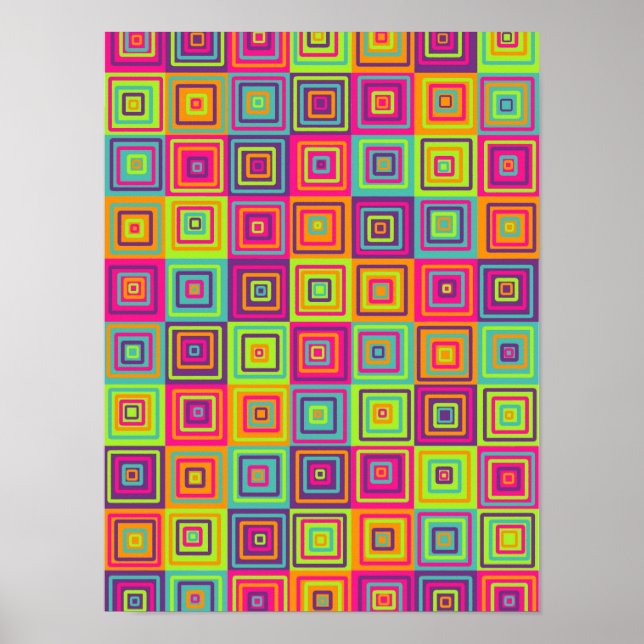 Poster Padrão de Quadrados (Frente)