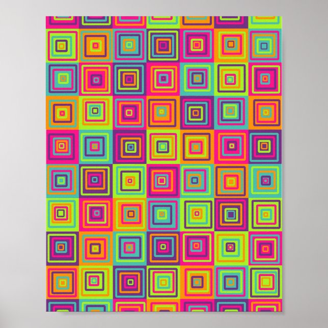 Poster Padrão de Quadrados (Frente)