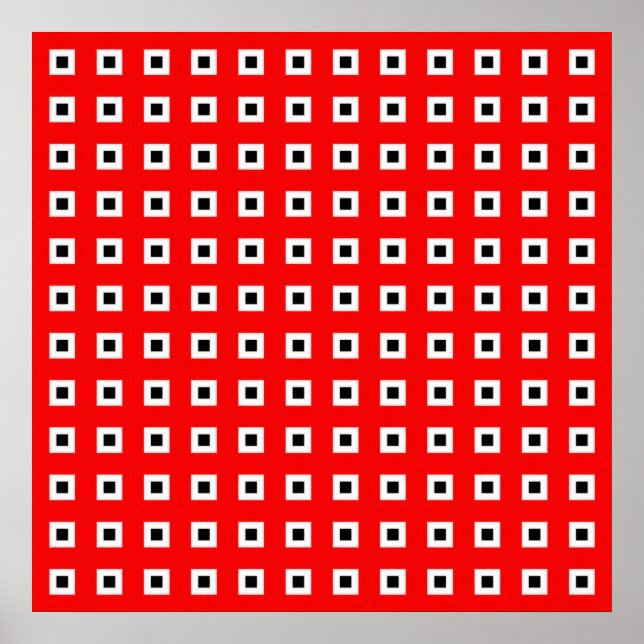 Poster Padrão de quadrados geométricos (Frente)