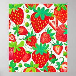 Poster Padrão de Redemoinho de Morango