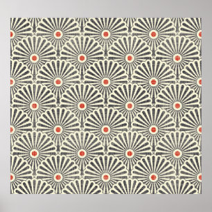 Poster Padrão de safra japonês, textura perfeita.