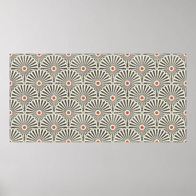 Poster Padrão de safra japonesa sem costura no suporte de (Frente)