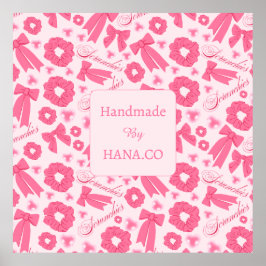 Poster Padrão de Scrunchies Rosa Feminino Acessório de Ca