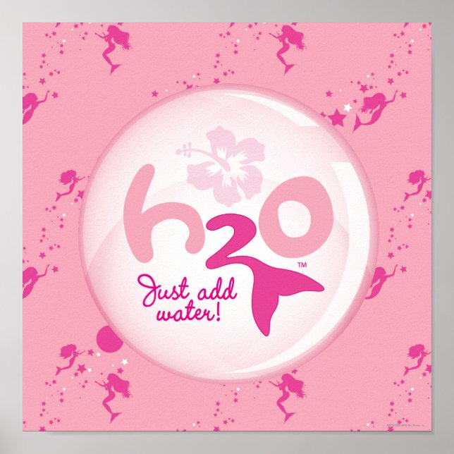 Póster Padrão de Sereia Rosa (Frente)