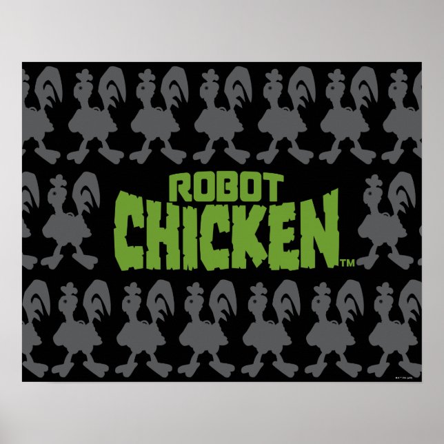 Poster Padrão de Silhouette Robot Chicken (Frente)
