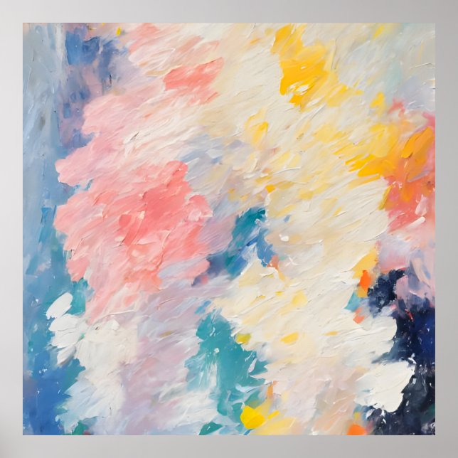 Poster Padrão de Sonho de Pastel Whimsy Matizes (Frente)