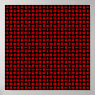 Poster Padrão de Tear Vermelho Preto