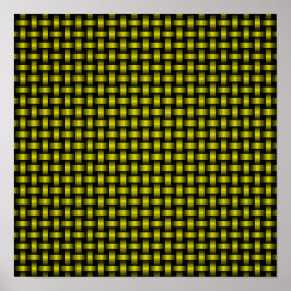 Poster Padrão de Tecido Amarelo Preto