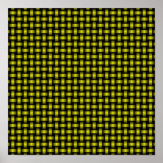 Poster Padrão de Tecido Amarelo Preto (Frente)