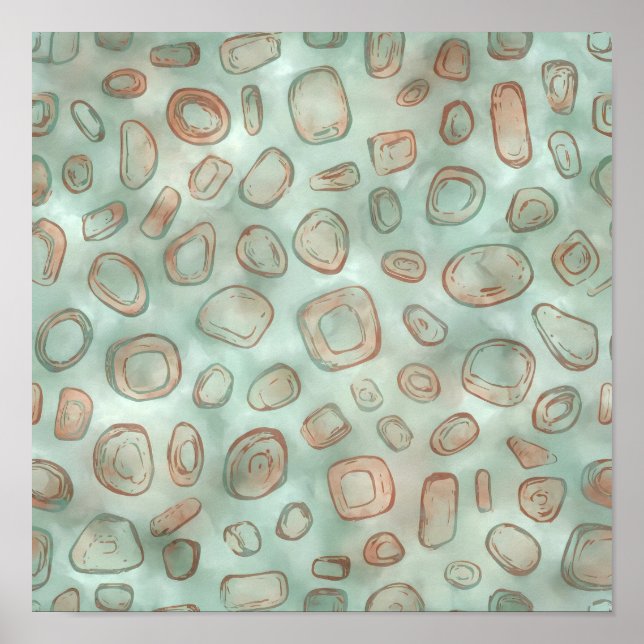 Poster Padrão de Tecido de Patina Névoa Abstrata Seamless (Frente)