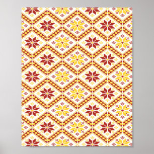 Poster Padrão de tecido floral