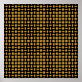 Poster Padrão de Tecido Preto Laranja
