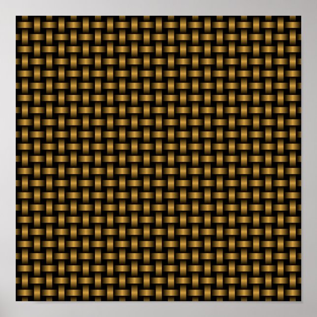 Poster Padrão de Tecido Preto Laranja (Frente)