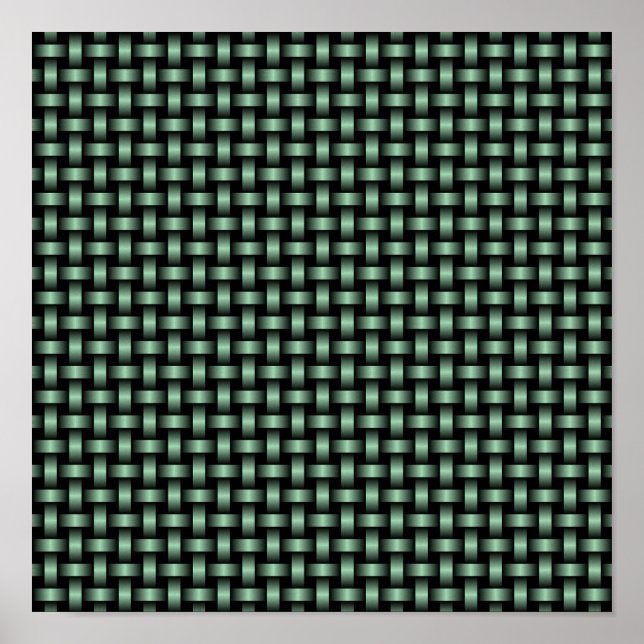 Poster Padrão de Tecido Verde Preto (Frente)