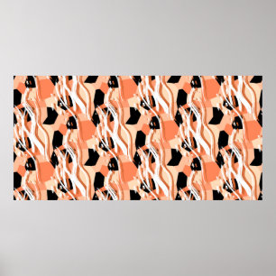 Poster Padrão de tendência de abstrato sem costura com 