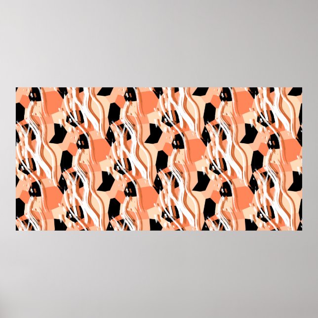 Poster Padrão de tendência de abstrato sem costura com pê (Frente)