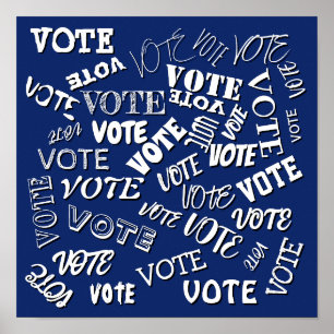 Poster Padrão de texto de voto fonte de eleição branco