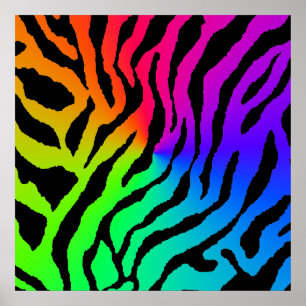 Póster Padrão de tigre retro Corey Tiger 80s