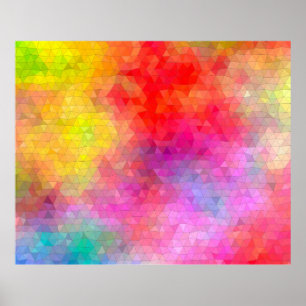 Poster Padrão de triângulo com fundo de mistura de cores.