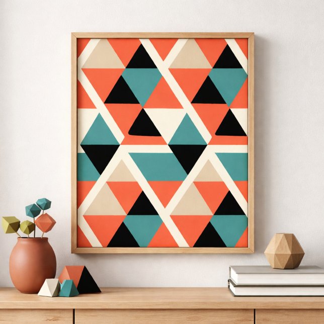 Poster Padrão de triângulo geométrico colorido (Criador carregado)