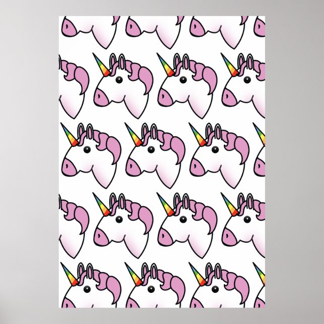 Poster Padrão de Unicórnio Bonito (Frente)