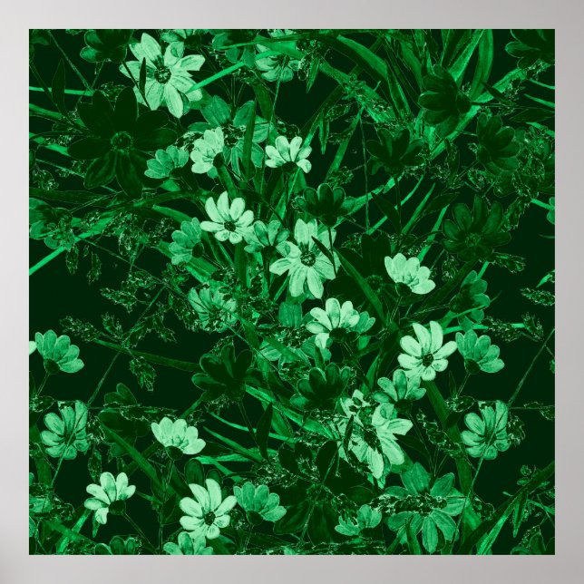 Poster Padrão de verão sem costura de aquarela. illustr F (Frente)