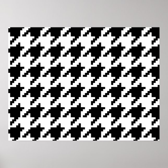 Póster Padrão de verificação de houndstooth de pixel de 8 (Frente)