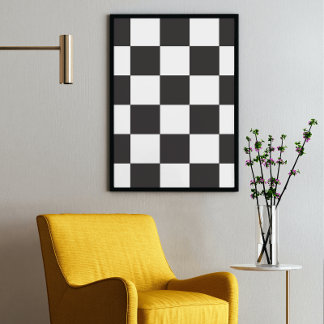 Poster Padrão de Verificação Preto e Branco